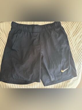 Nike navy blue Dri-FIT Training Shorts with White Swoosh